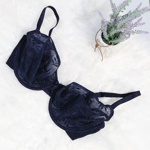 Purple Mesh Underwire Bra With Adjustable Straps